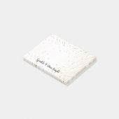 Blush White Cream Zebra Gold Confetti Sparkone Post-it Klebezettel (angewinkelt)