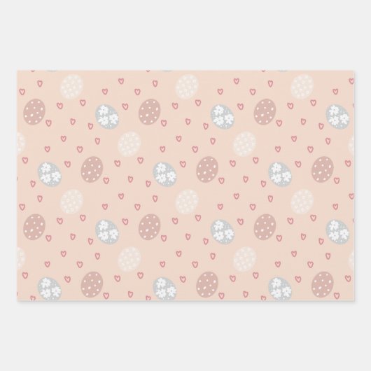 Blush & White Elegante Boho Ostern Geschenkpapier Set (Vorderseite)