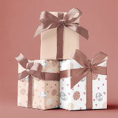 Blush & White Elegante Boho Ostern Geschenkpapier Set