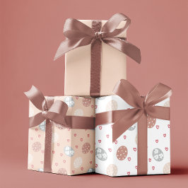 Blush & White Elegante Boho Ostern Geschenkpapier Set