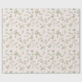 Blush White Floral Brautparty Geschenkpapier (Flach)