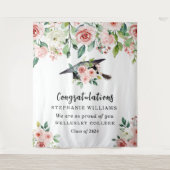 Blush & White Floral Graduation Congratulations Wandteppich (Vorderseite)