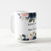 Blush & White Floral Wedding Party Kaffeetasse (Vorderseite Links)
