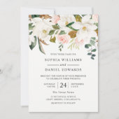 Blush & White Florals Elegante Moderne Hochzeit Einladung (Vorderseite)