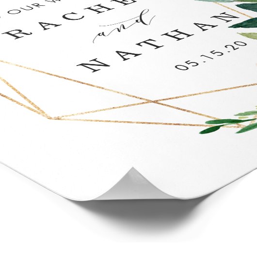 Blush White Frame Blumenzange Begrüßungszeichen Poster (Ecke)