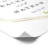 Blush White Frame Blumenzange Begrüßungszeichen Poster (Ecke)