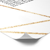 Blush White Gold Floral Wedding Chart Poster (Ecke)