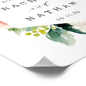 Blush White Hexagon Rahmen Wedding Willkommenszeic Poster (Ecke)