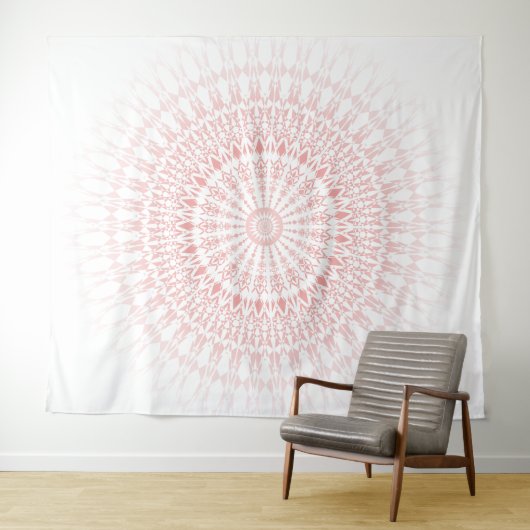 Blush White Mandala Wandteppich (Beispiel (Horizontal))
