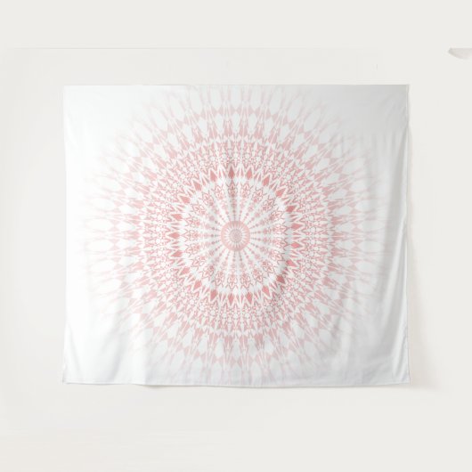 Blush White Mandala Wandteppich (Vorderseite (Horizontal))