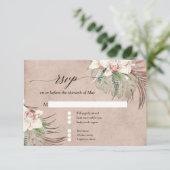 Blush White Orchid Floral Tropische Vegetation UAW RSVP Karte (Stehend Vorderseite)