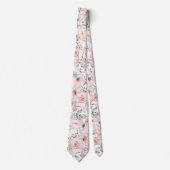 Blush White Pink Peony Silbergrüne Hochzeit Krawatte (Vorderseite)