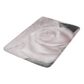 Blush White Rose Glam Modernes Shabby Chic aus Mar Badematte (Schrägansicht)