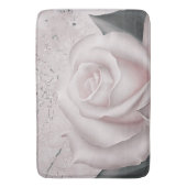 Blush White Rose Glam Modernes Shabby Chic aus Mar Badematte (Vorderseite Vertikal)