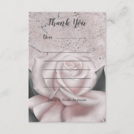 Blush White Rose Glam Modernes Shabby Chic aus Mar Dankeskarte