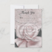 Blush White Rose Glam Modernes Shabby Chic aus Mar Dankeskarte (Vorderseite)