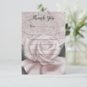 Blush White Rose Glam Modernes Shabby Chic aus Mar Dankeskarte (Stehend Vorderseite)