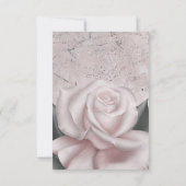 Blush White Rose Glam Modernes Shabby Chic aus Mar Dankeskarte (Rückseite)