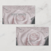 Blush White Rose Glam Modernes Shabby Chic aus Mar Visitenkarte (Vorne/Hinten)