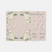 Blush White Rose Monthly Baby Milestone Fleecedecke (Vorderseite (Horizontal))