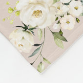 Blush White Rose Monthly Baby Milestone Fleecedecke (Ecke)