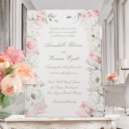 Blush & White Roses Blumengarten Einladung