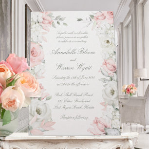 Blush & White Roses Blumengarten Einladung