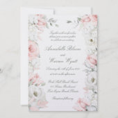Blush & White Roses Blumengarten Einladung (Vorderseite)