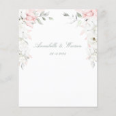 Blush & White Roses Blumengarten Hochzeitsdetails (Rückseite)