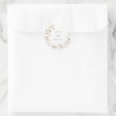 Blush White Rustic Meadow Blumenzeremonie Runder Aufkleber (Tasche)