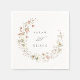 Blush White Rustic Meadow Blumenzeremonie Serviette