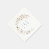 Blush White Rustic Meadow Blumenzeremonie Serviette (Ecke)