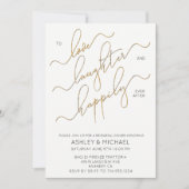 Blush White Script Probe Dinner laden Einladung (Vorderseite)