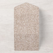 Blush White Silver Glam Glitzer Herz All In One Einladung (Außenbereich)