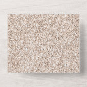 Blush White Silver Glam Glitzer Herz All In One Einladung (Rückseite)