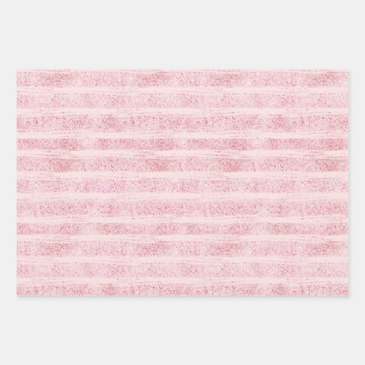 Blush White Sparkle Geburtstag Geschenkpapier Set (Vorderseite 2)