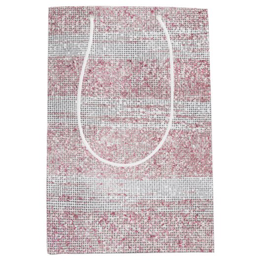 Blush White Sparkle Geburtstag Mittlere Geschenktüte (Vorderseite)