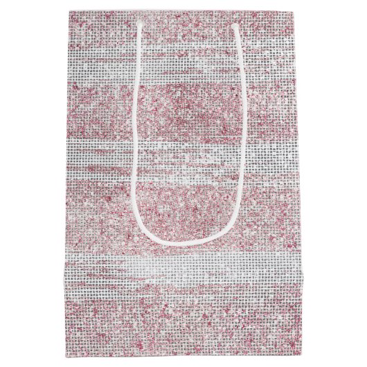 Blush White Sparkle Geburtstag Mittlere Geschenktüte (Rückseite)