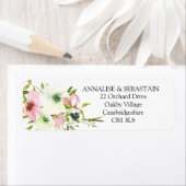 Blush & White Wedding Rücksendeadresse (Insitu)