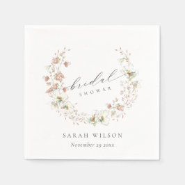 Blush White Wiadow Floral Wreath Brautparty Serviette