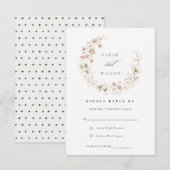 Blush White Wiadow Floral Wreath Wedding RSVP Karte (Vorne/Hinten)
