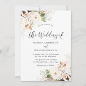 Blush White Winter Forest Wedding Einladung (Vorderseite)