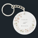 Blush White Yellow Wiadow Floral Wreath Wedding Schlüsselanhänger<br><div class="desc">Wenn Sie weitere Anpassungen benötigen,  schreiben Sie mir bitte an yellowfebstudio@gmail.com.</div>