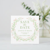 Blush Widflower Save the Date Foto Einladung (Stehend Vorderseite)