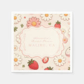 Blush Wildblume Berry Brautparty Serviette (Vorderseite)