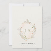 Blush Wildblume Blumenreath Einladung (Rückseite)