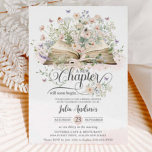 Blush Wildblume Books Neues Kapitel Brautparty Einladung