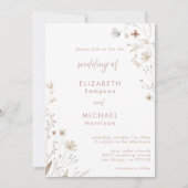 Blush Wildblume Botanische Hochzeit Einladung (Vorderseite)