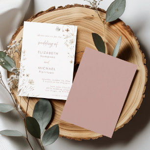 Blush Wildblume Botanische Hochzeit Einladung