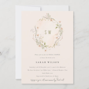 Blush Wildblume Flora Brautparty laden Dankeskarte